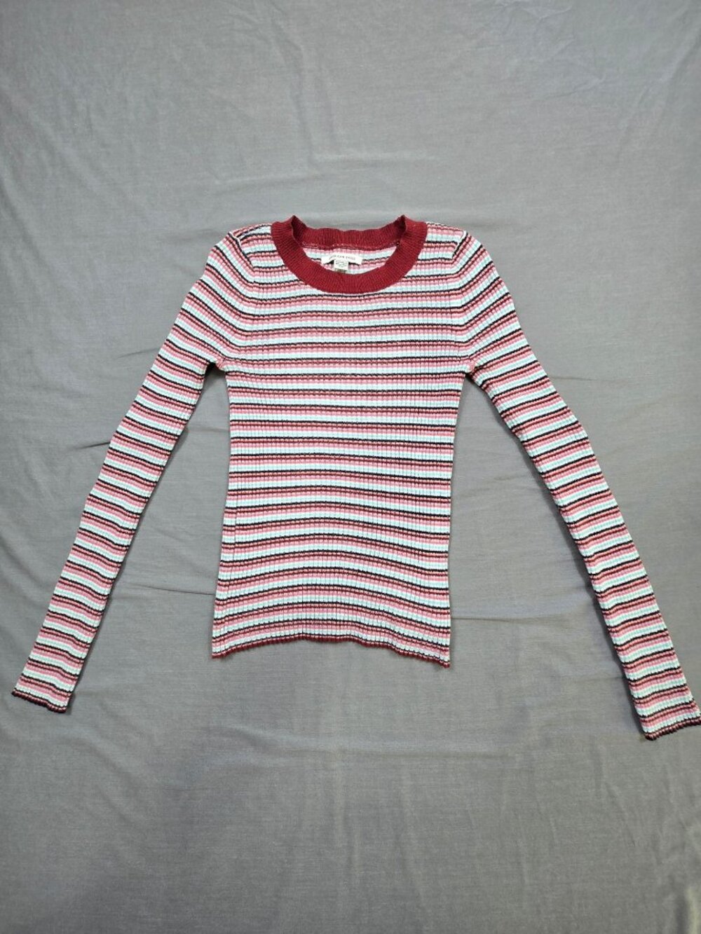 American Eagle XS Long Sleeve Striped Ribbed Knit Top Stretchy
